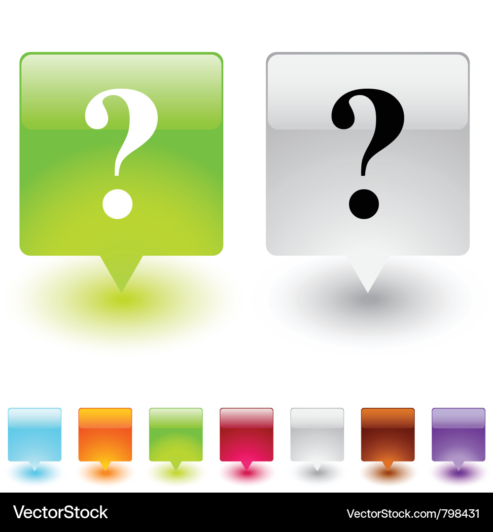 Help square button Vector Image
