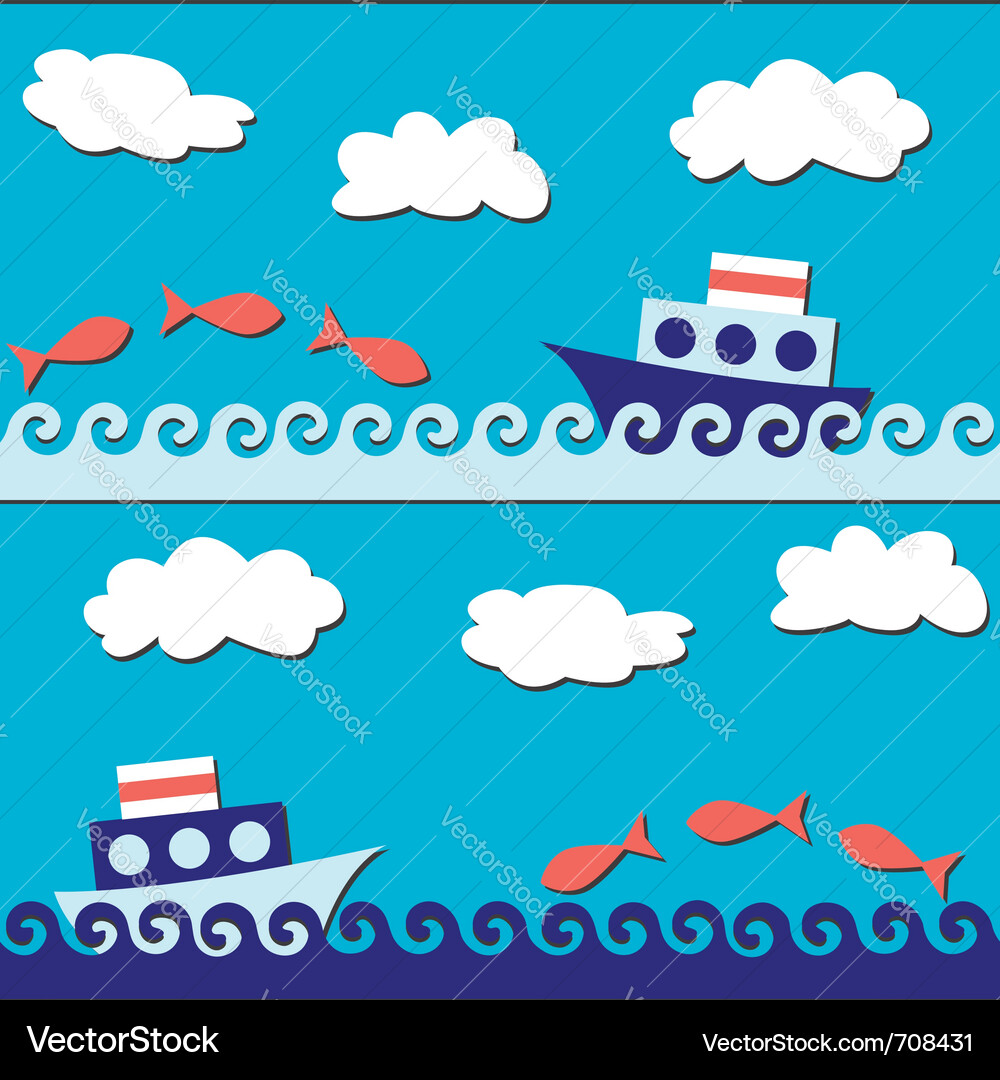 Marine Seashell Pattern Vector Image