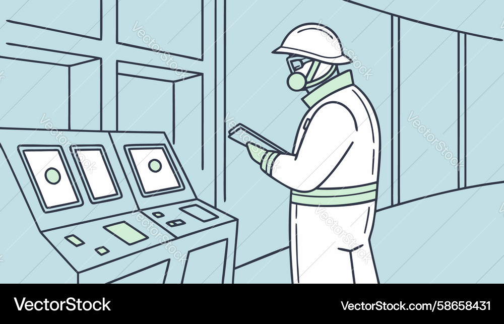 Modern Control Room Data Display Vector Image