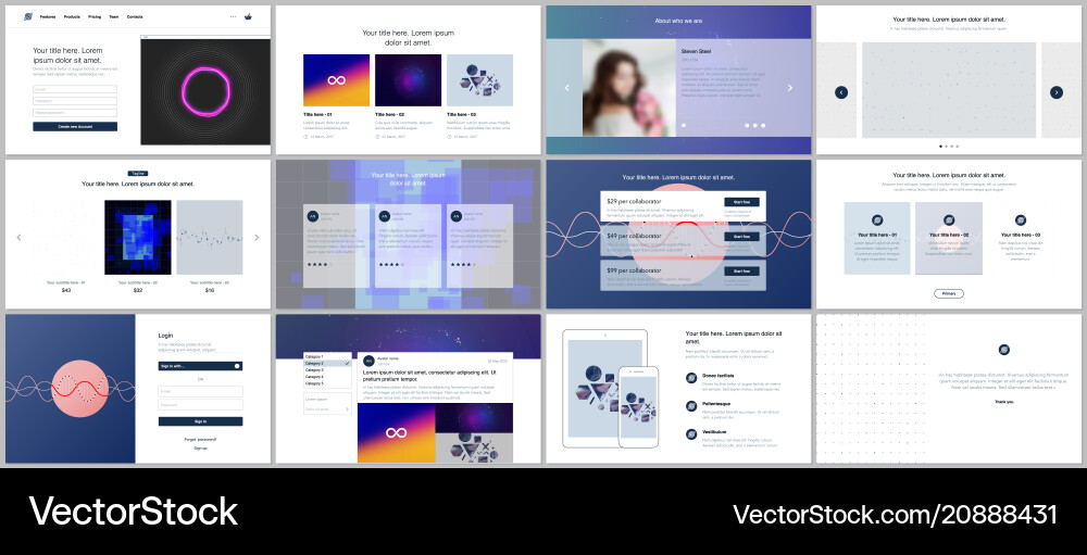 Templates for website design minimal presentation Templates for website design minimal presentation vector image