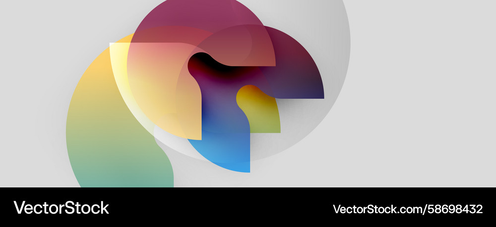 Abstract colorful shapes overlap creating dynamic Vector Image