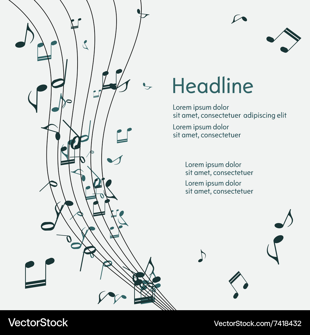 Abstract music background with notes Vector Image