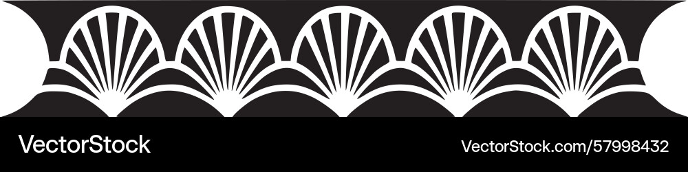 Art Deco Shell Border Pattern Vector Image