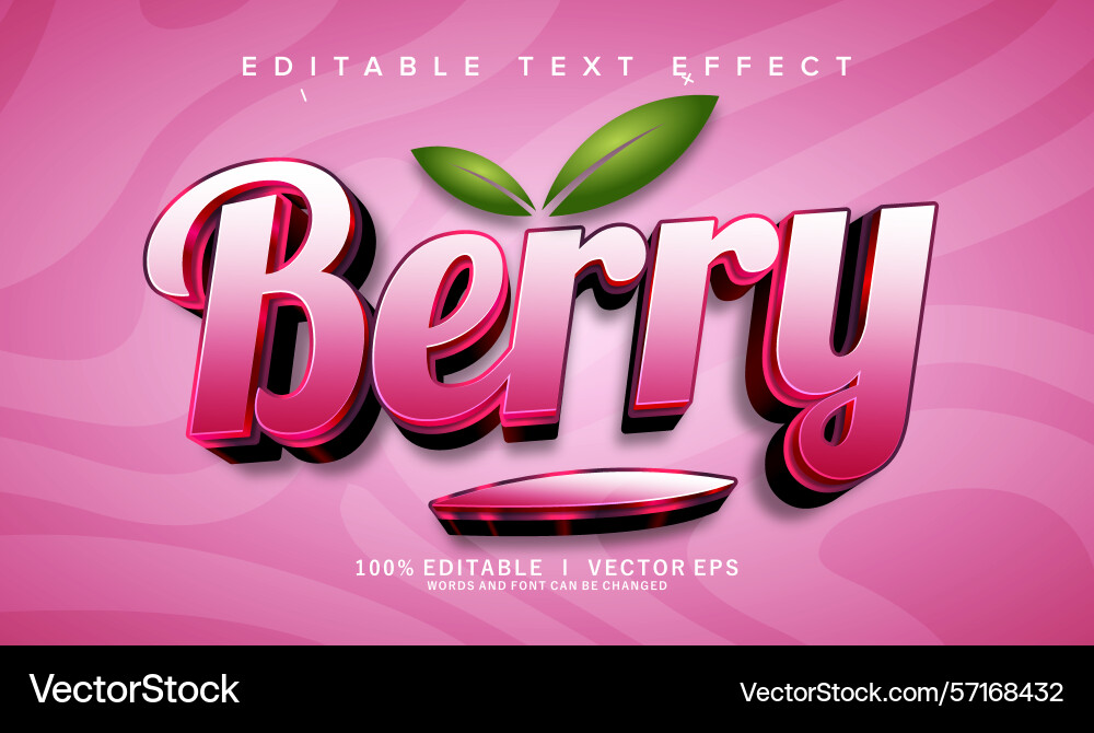 Berry text effect with modern style design Berry text effect with modern style design vector image
