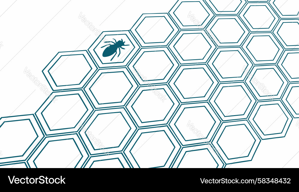 Blue Hexagonal Grid Pattern Vector Image