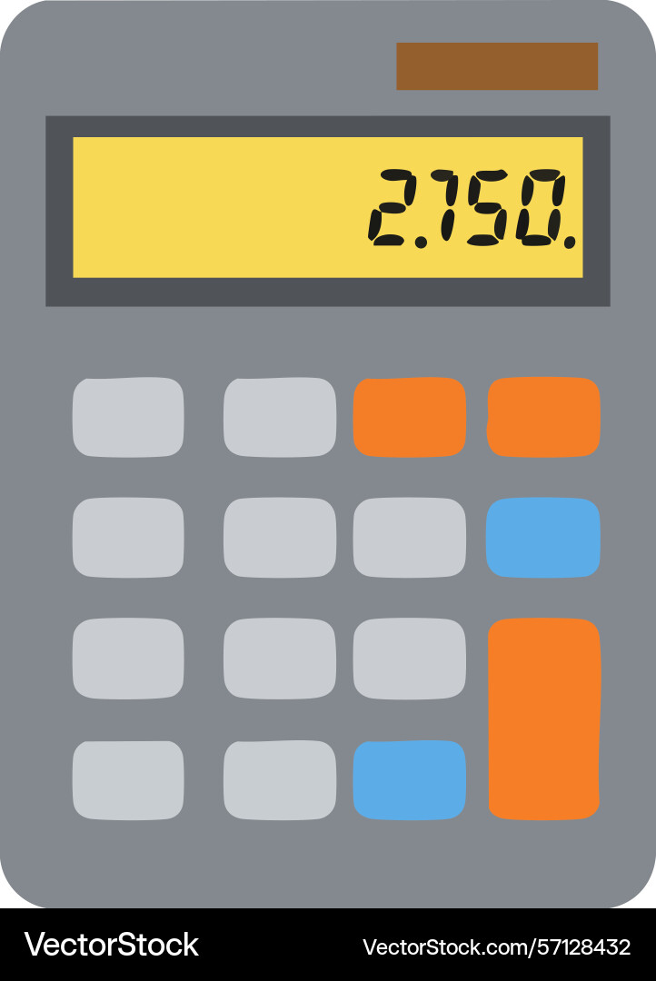 Calculator device with digital screen Calculator device with digital screen vector image