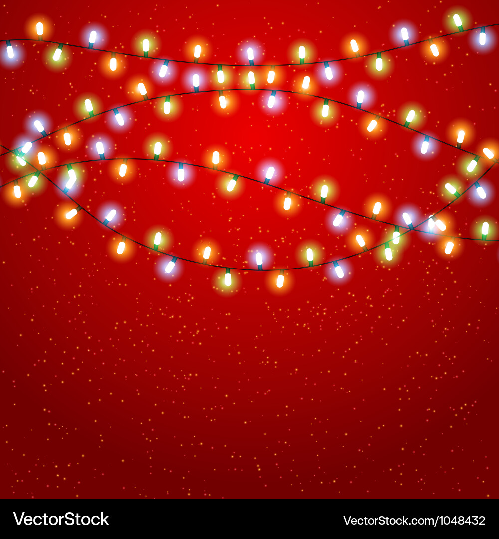 Christmas lights background vector image