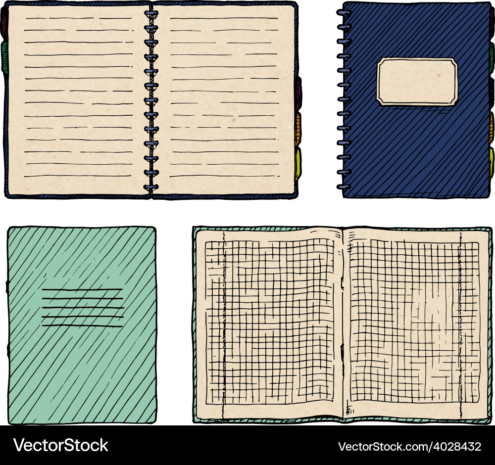 Set of notebooks vector image