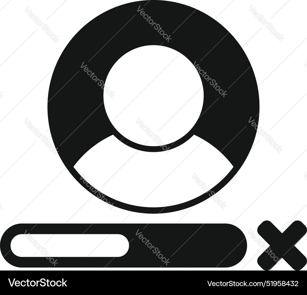 User account being deleted with progress bar icon User account being deleted with progress bar icon vector image