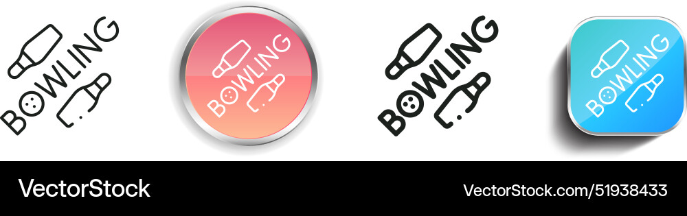 Bowling-Symbol dünne lineare regelmäßige und Schaltfläche Stil Bowling-Symbol dünne lineare regelmäßige und Schaltfläche Stil vektorbild