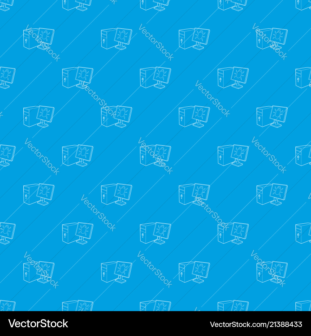 Bug on the monitor of personal computer pattern Bug on the monitor of personal computer pattern Vector Image
