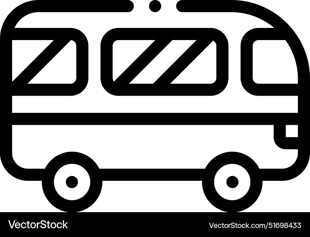 Bus icon thin linear style design isolated Vector Image