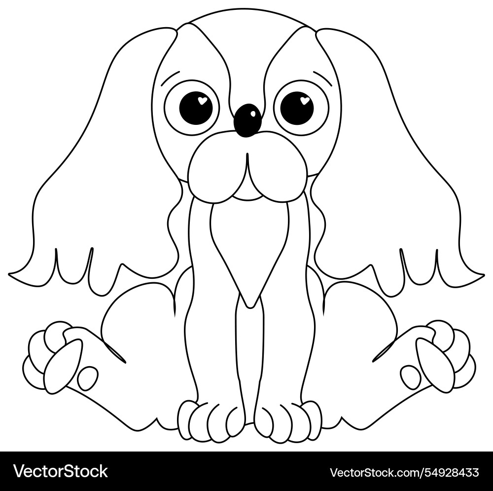 Dog cute character graphic line of funny cartoon Dog cute character graphic line of funny cartoon vector image