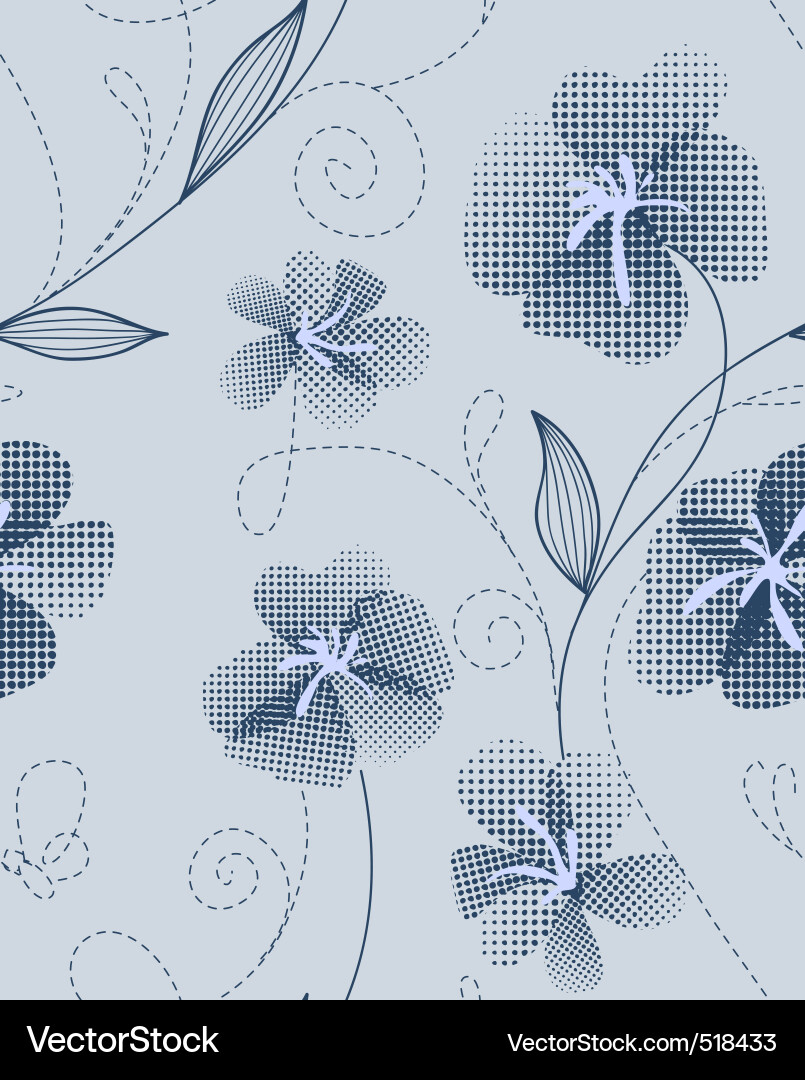 Floral Halftone Pattern Vector Image