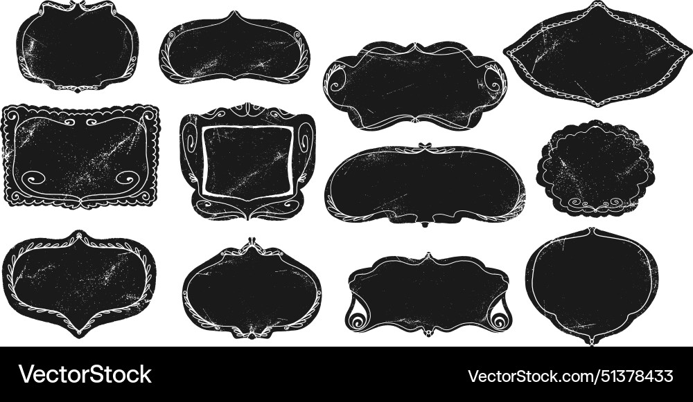 Large set of frames tags graphics in the style Large set of frames tags graphics in the style Vector Image