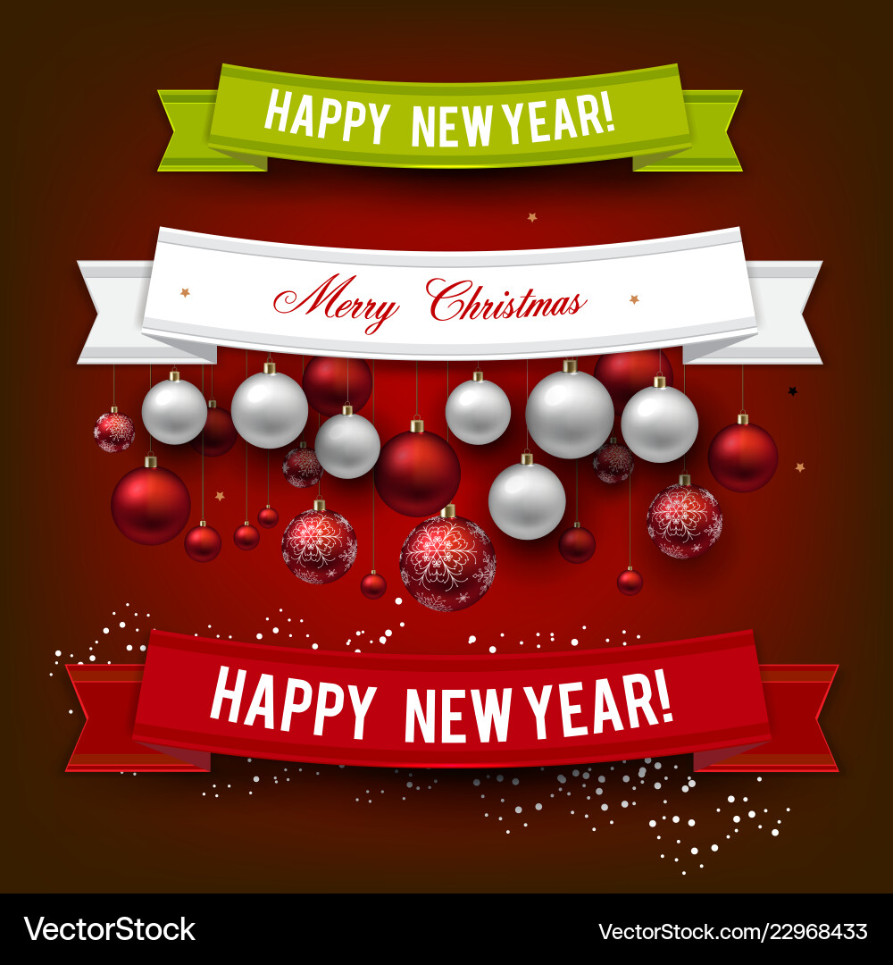 Set of ribbons labels tags merry christmas Set of ribbons labels tags merry christmas vector image
