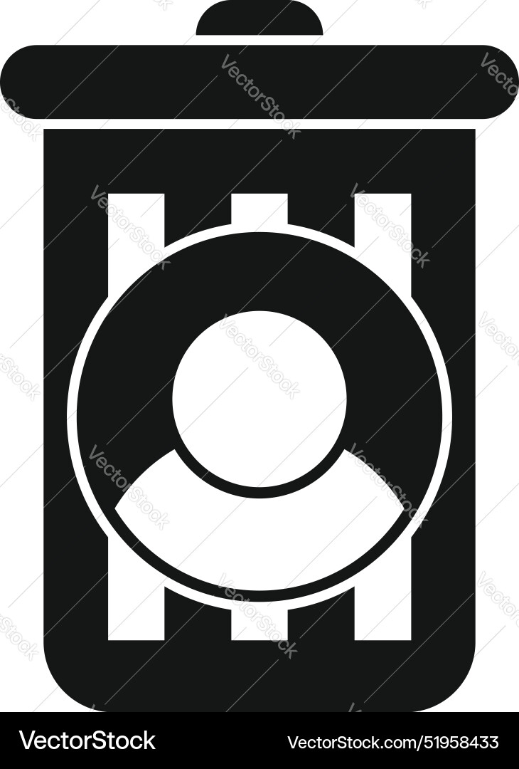 Trash bin representing losing follower icon simple Trash bin representing losing follower icon simple vector image