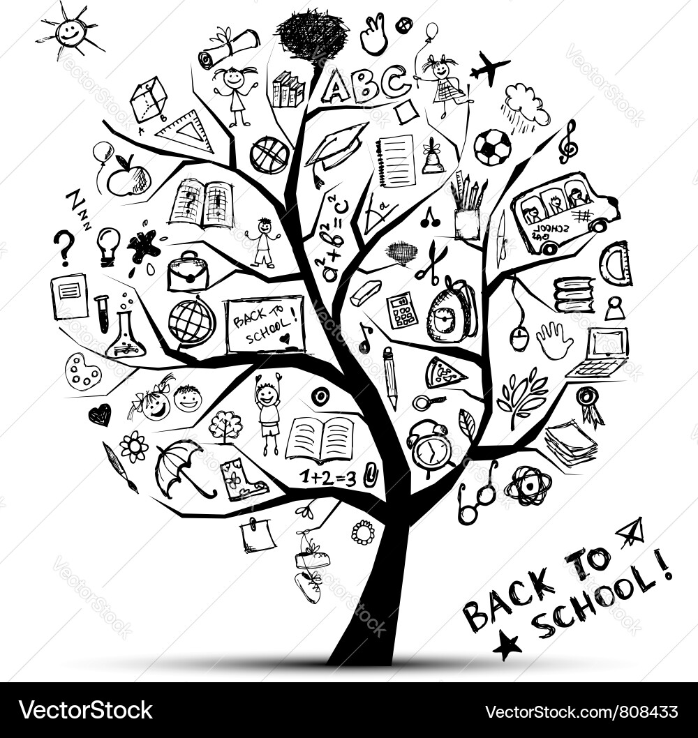 Tree of Learning & Education vector image