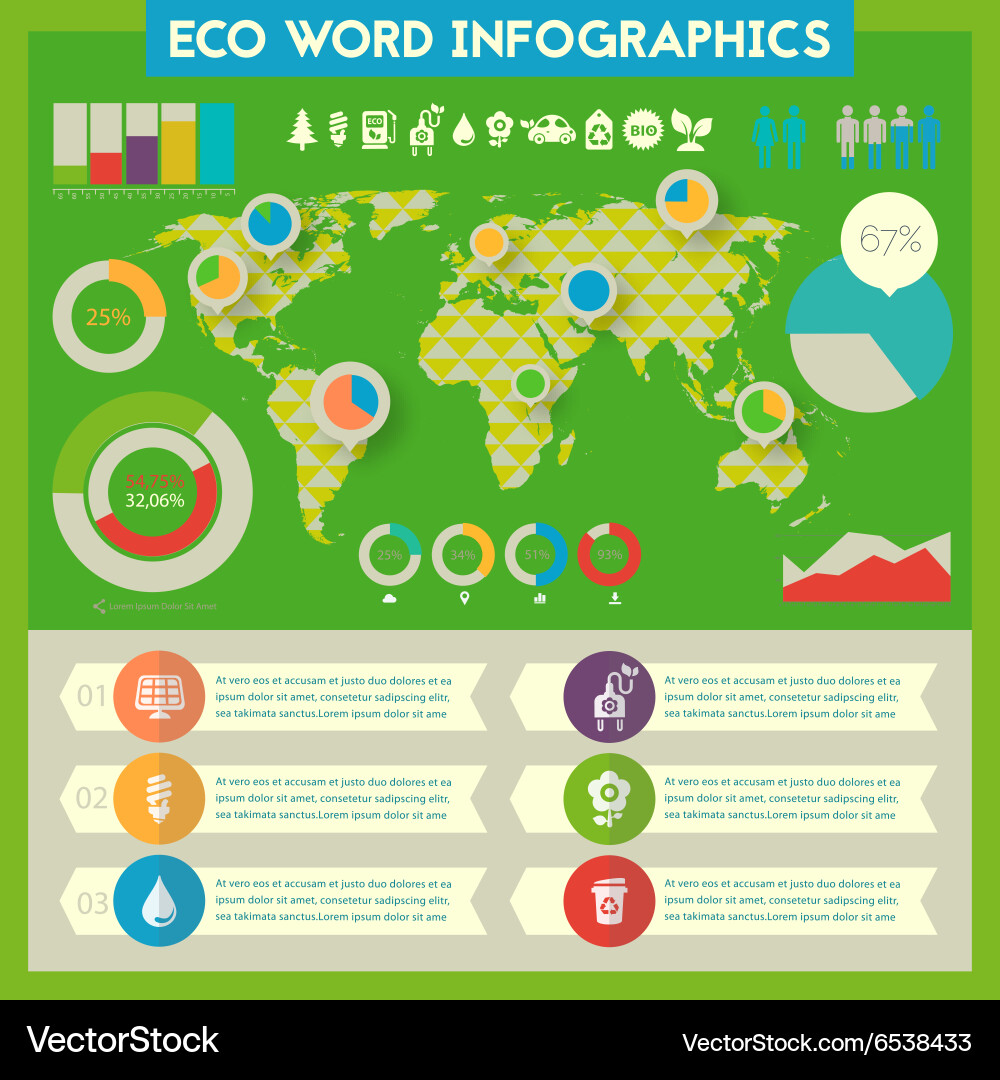 Utility infographics with world map Vector Image