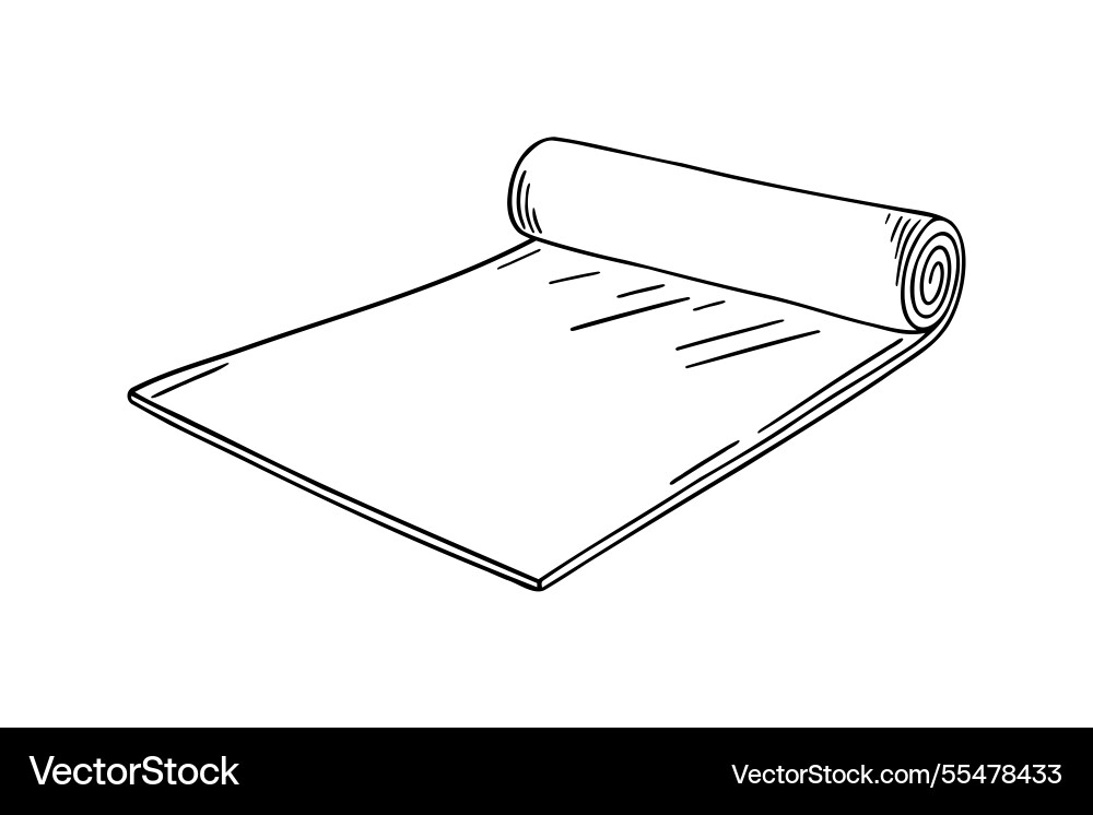 Yoga mat rolled doodle hand drawn icon pilates Yoga mat rolled doodle hand drawn icon pilates vector image