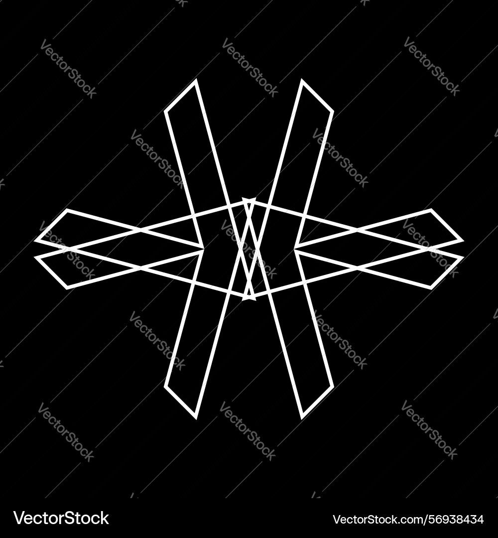 Abstract geometric line art pattern and symbol Vector Image