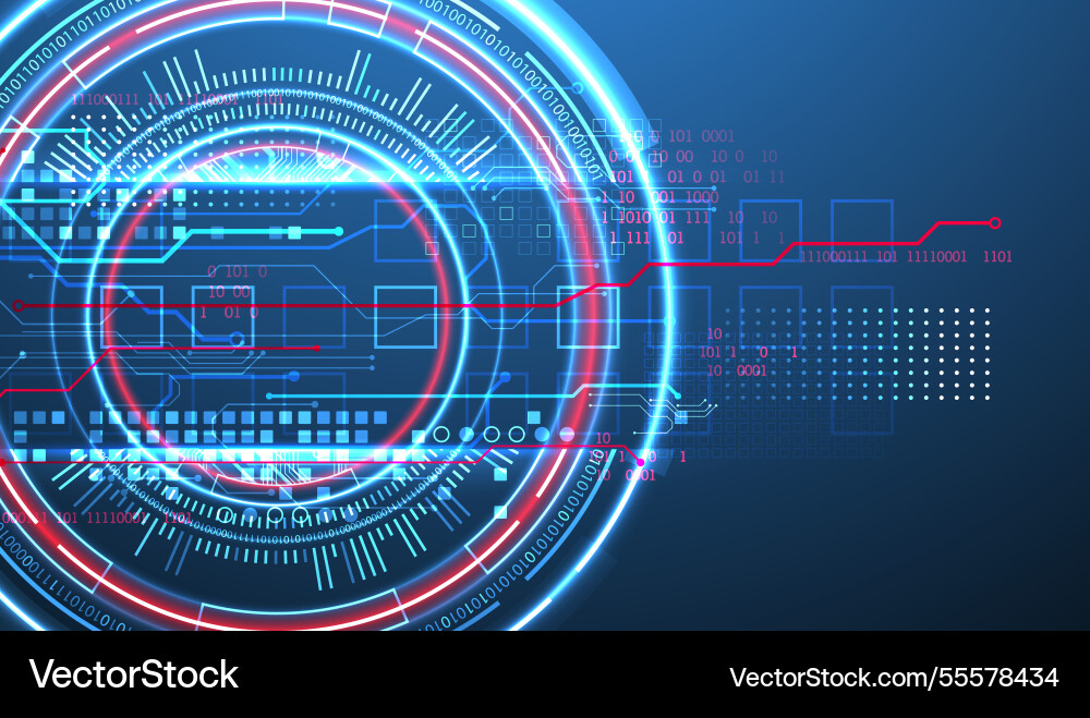 Abstraction on the theme of tech circles Abstraction on the theme of tech circles vector image
