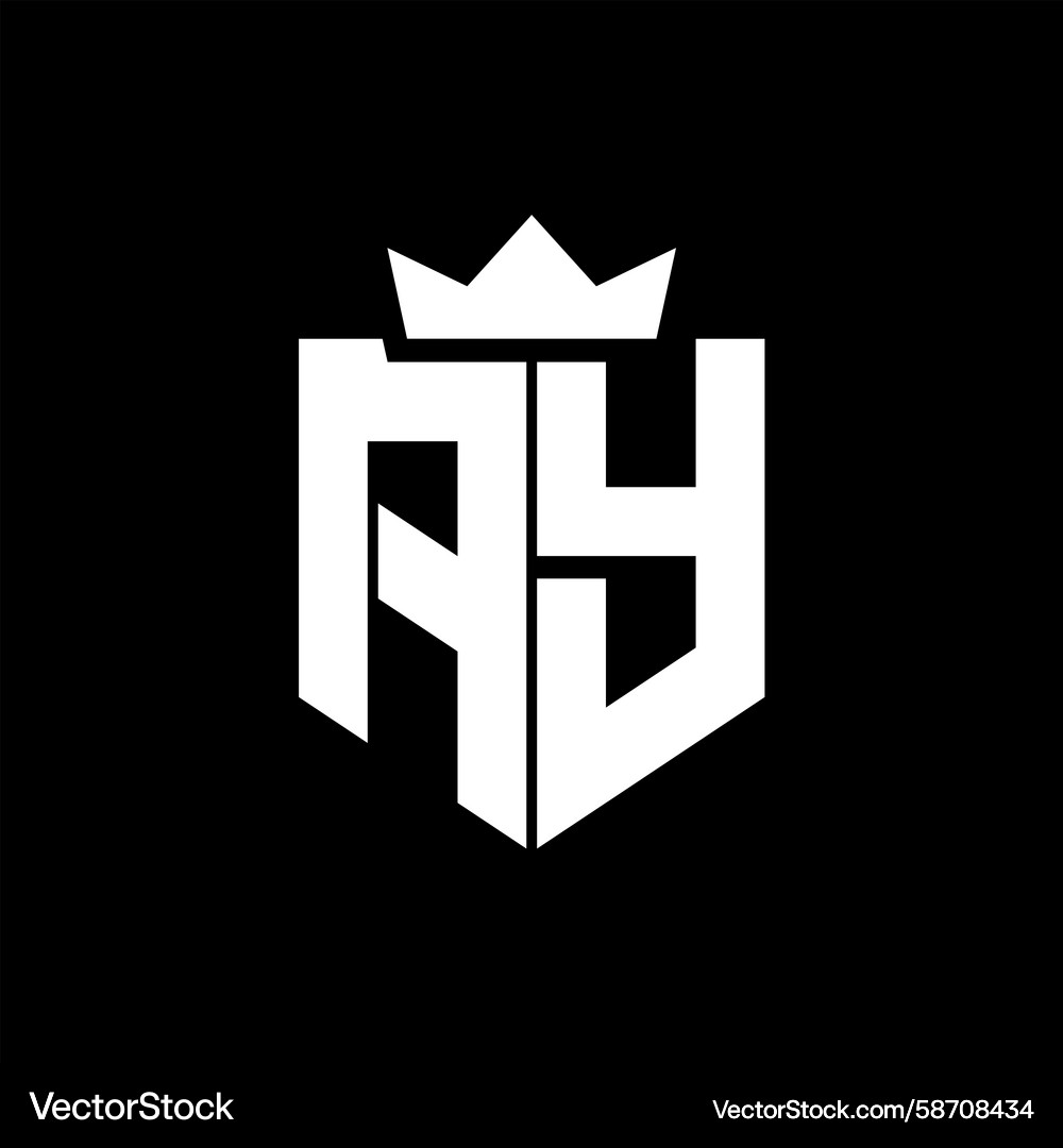 Ay image of a shield with sharp geometric style Vector Image