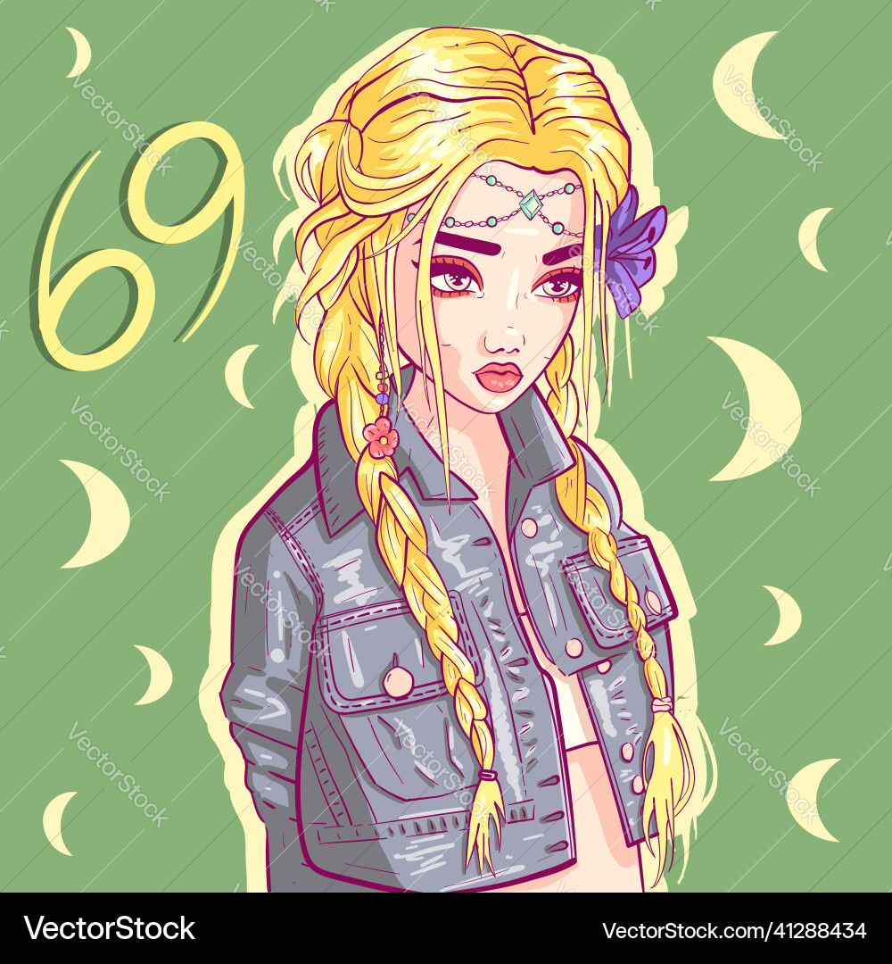 Cancerian woman with blonde hair Cancerian woman with blonde hair vector image