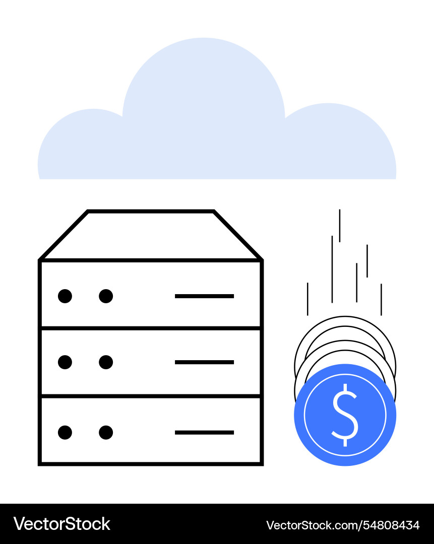 Cloud computing with data servers and financial Cloud computing with data servers and financial vector image