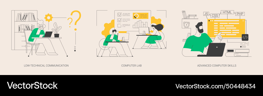 Computer skills requirement abstract concept Computer skills requirement abstract concept vector image