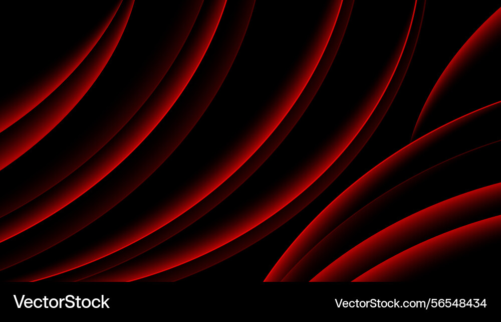 Dynamic red and black lines on a dark backdrop vector image
