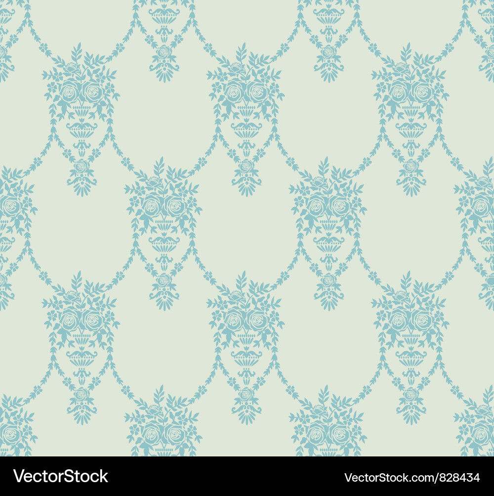 Floral Scroll Seamless Pattern vector image