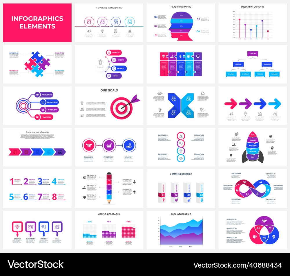 Infographic Presentation Slides - Puzzle Set vector image