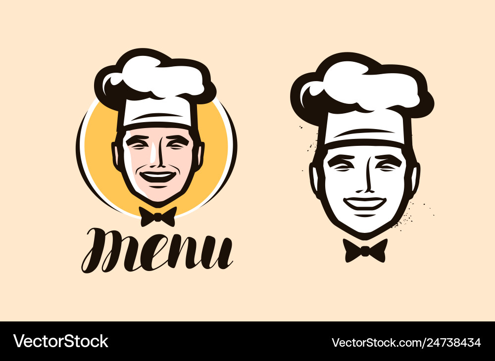 Koch-Logo Küche Koch-Ikone oder Etikett Koch-Logo Küche Koch-Ikone oder Etikett vektorbild
