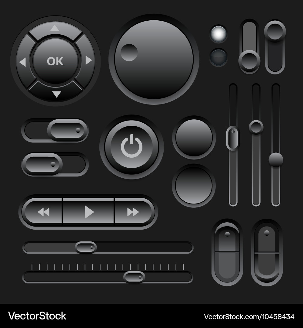 Modern Black UI Elements vector image