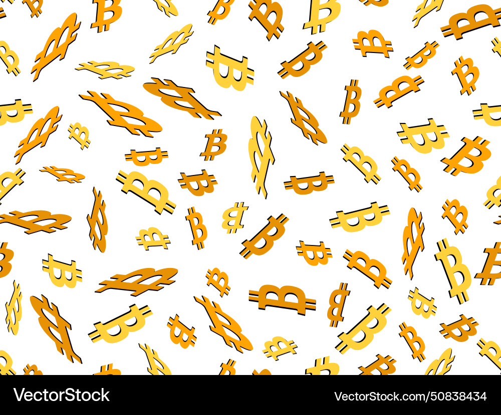 Seamless pattern with 3d bitcoin symbol Seamless pattern with 3d bitcoin symbol vector image