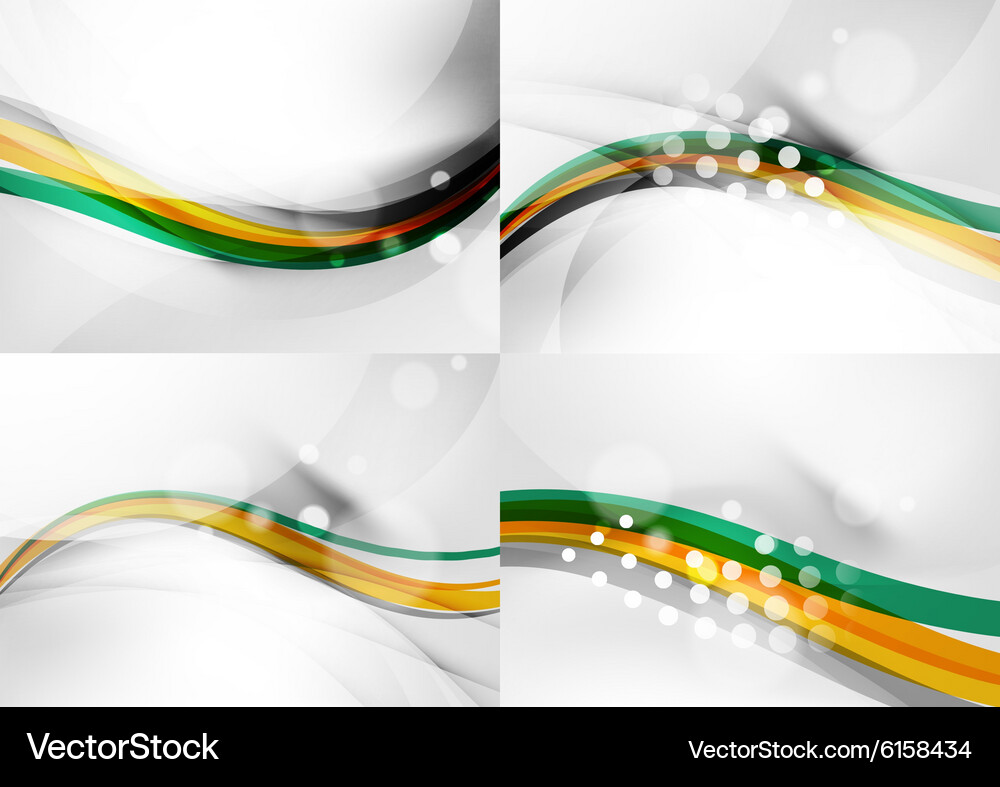 Set abstract backgrounds curve wave lines Vector Image