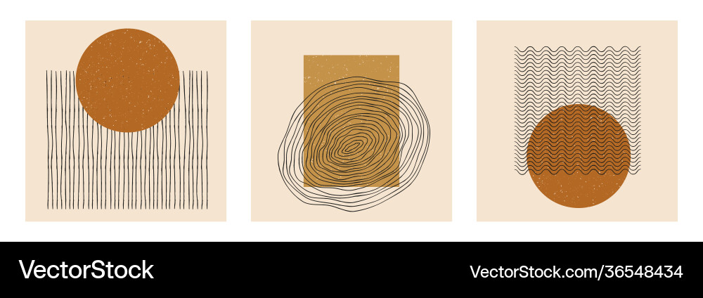 Set abstract boho minimal geometric design Set abstract boho minimal geometric design vector image