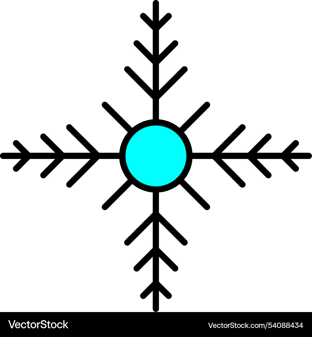 Snowflake line filled icon design Vector Image