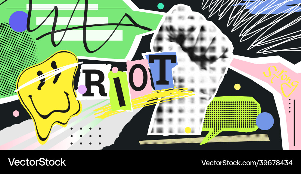 Strong fist raised up in halftone shape Strong fist raised up in halftone shape vector image