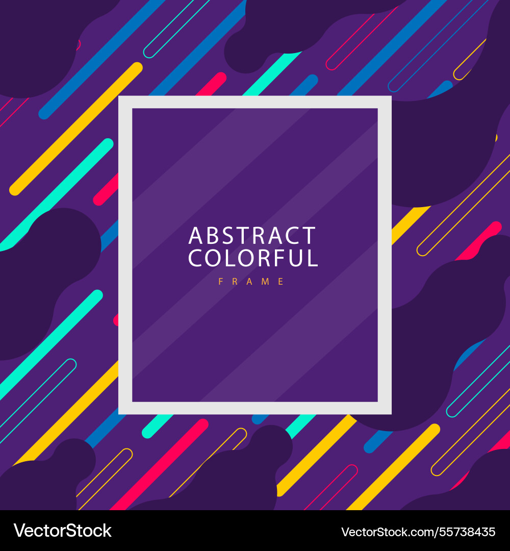 Abstract colorful frame with geometric shapes Vector Image