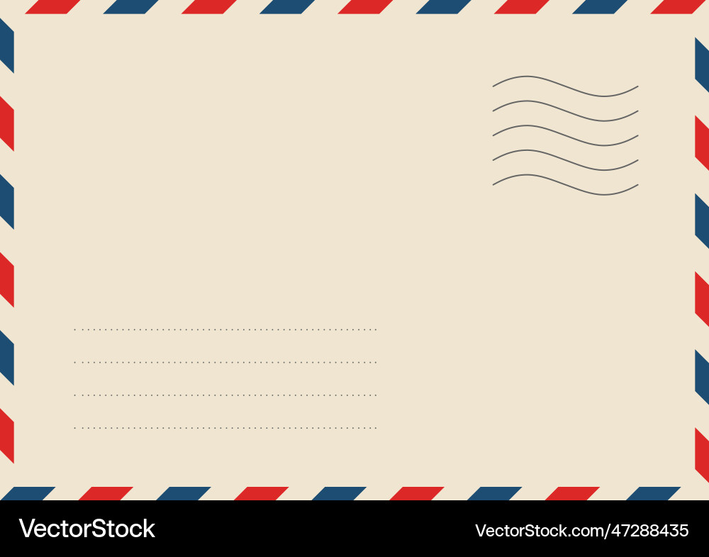 Airmail envelope frame with postage stamps Vector Image for Free Printable Airmail Envelope Template