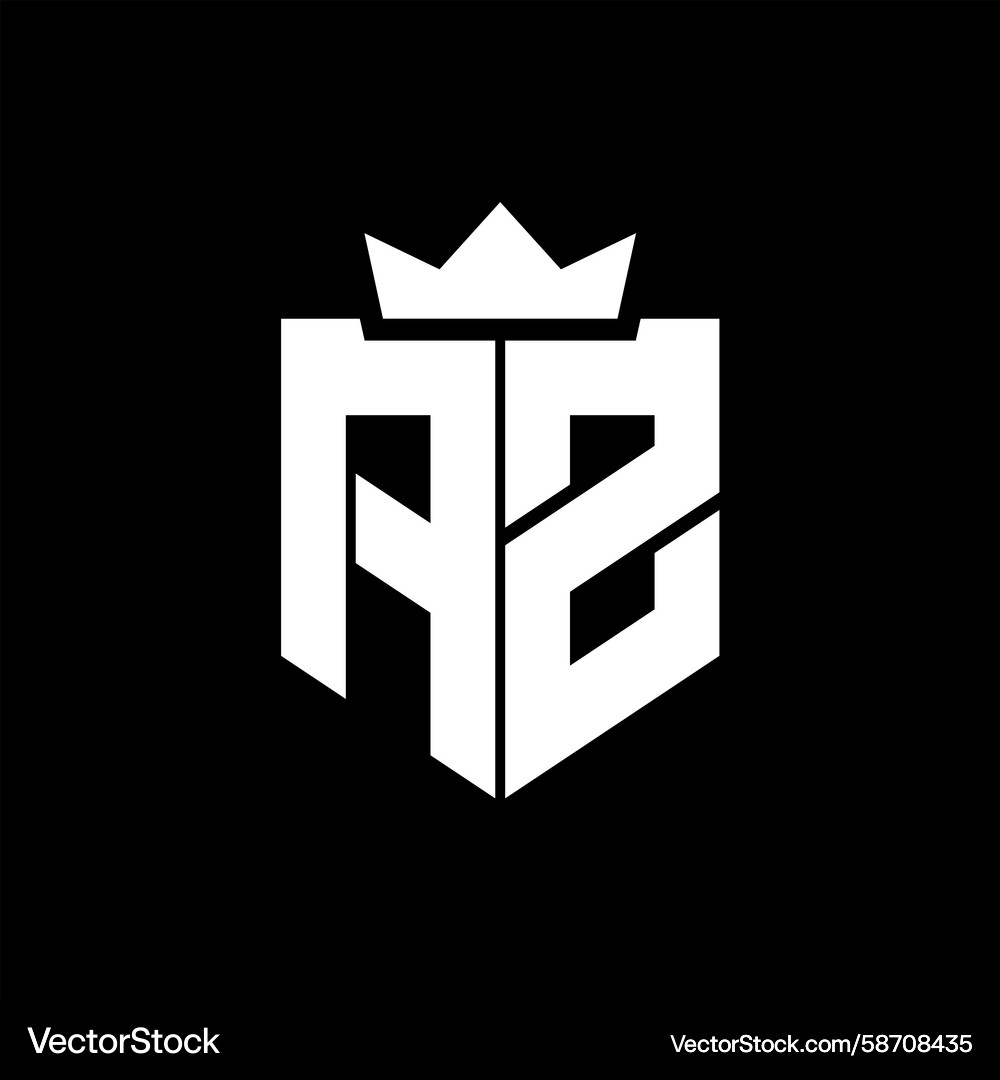 Az image of a shield with sharp geometric style Az image of a shield with sharp geometric style Vector Image