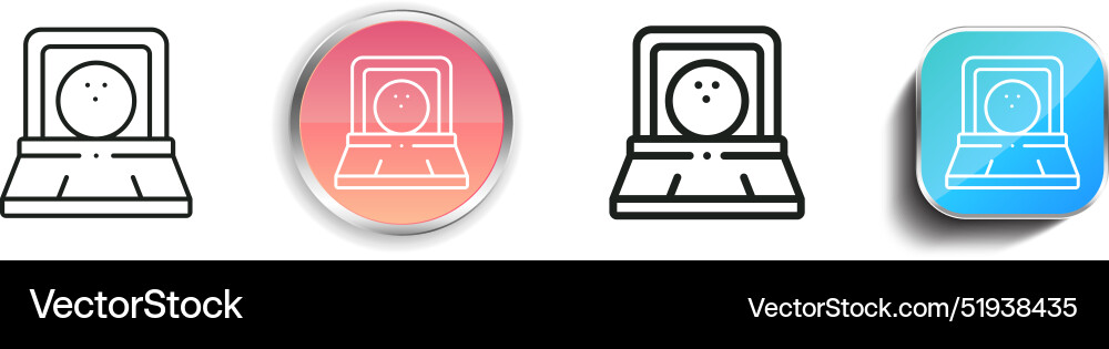 Bowling icon thin linear regular and button style vector image