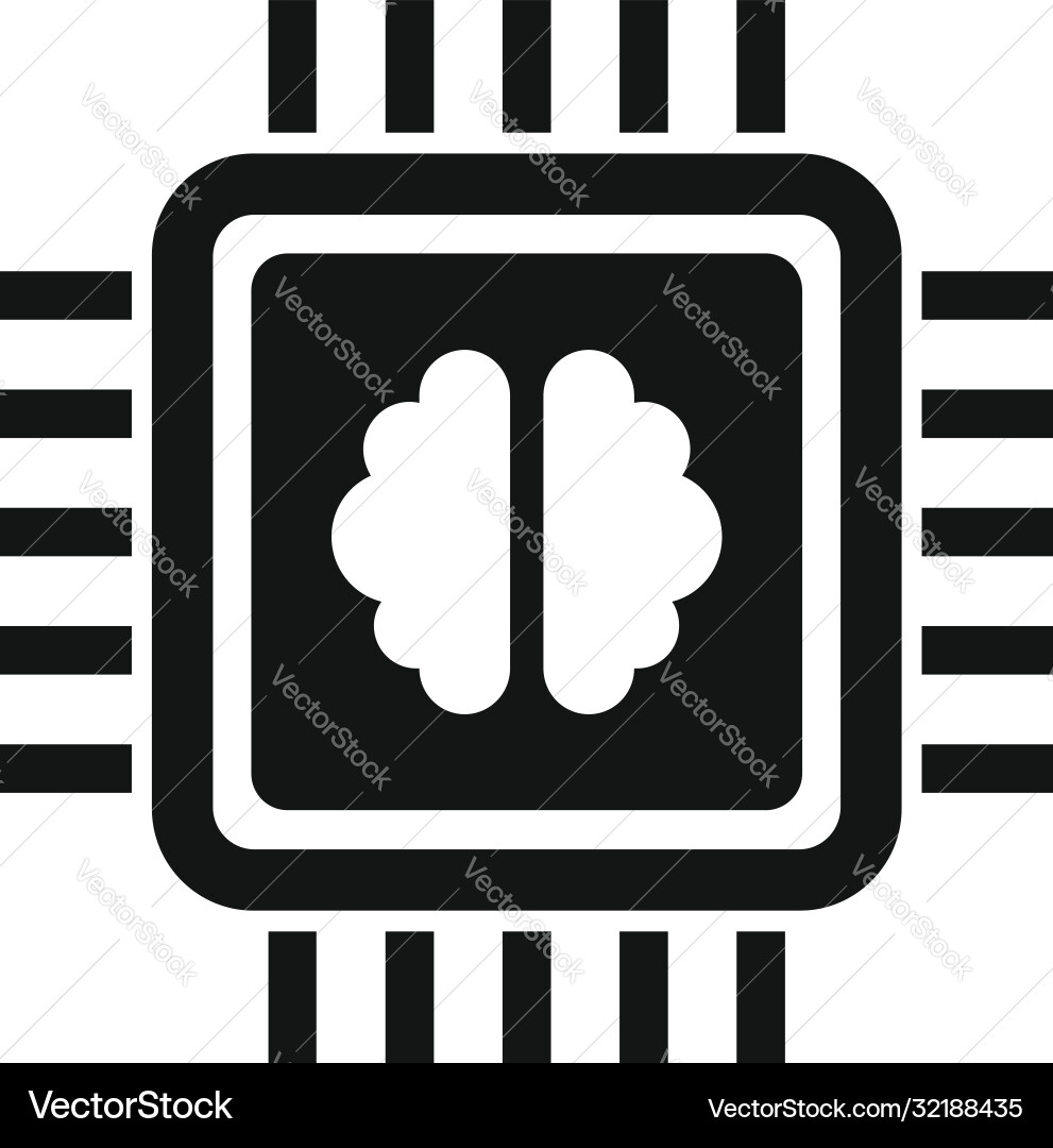 Brain ai processor icon simple style Brain ai processor icon simple style vector image