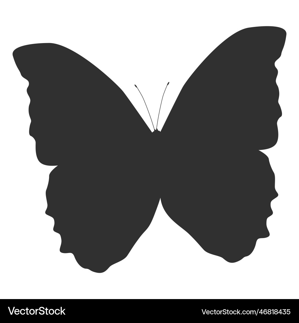 Butterfly animal silhouette Butterfly animal silhouette vector image