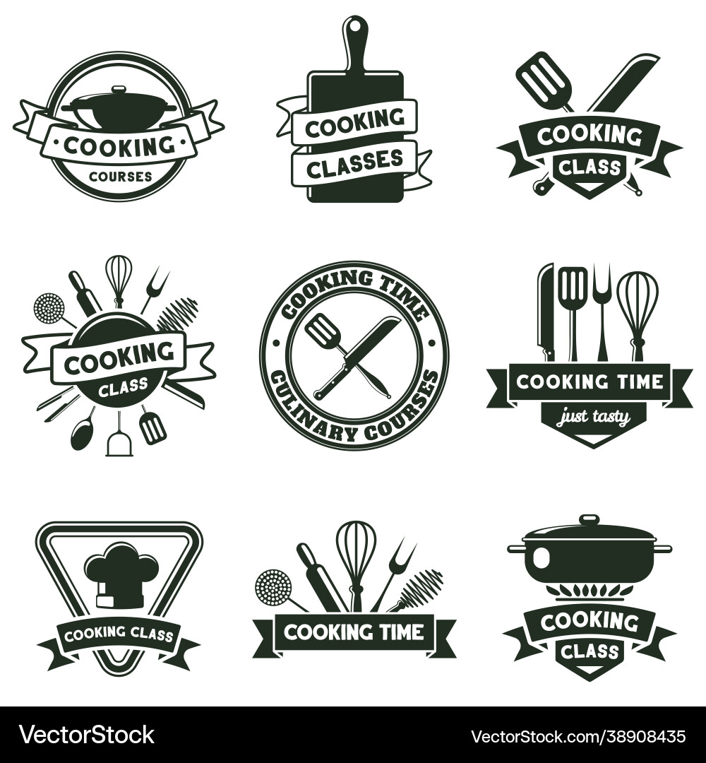 Cooking & Kitchenware Badges Vector Image