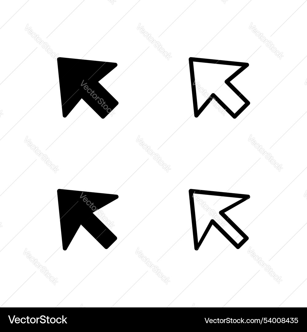 Cursor icon set of cursors vector image