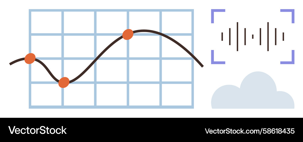 Data analysis with line graph cloud storage Data analysis with line graph cloud storage Vector Image