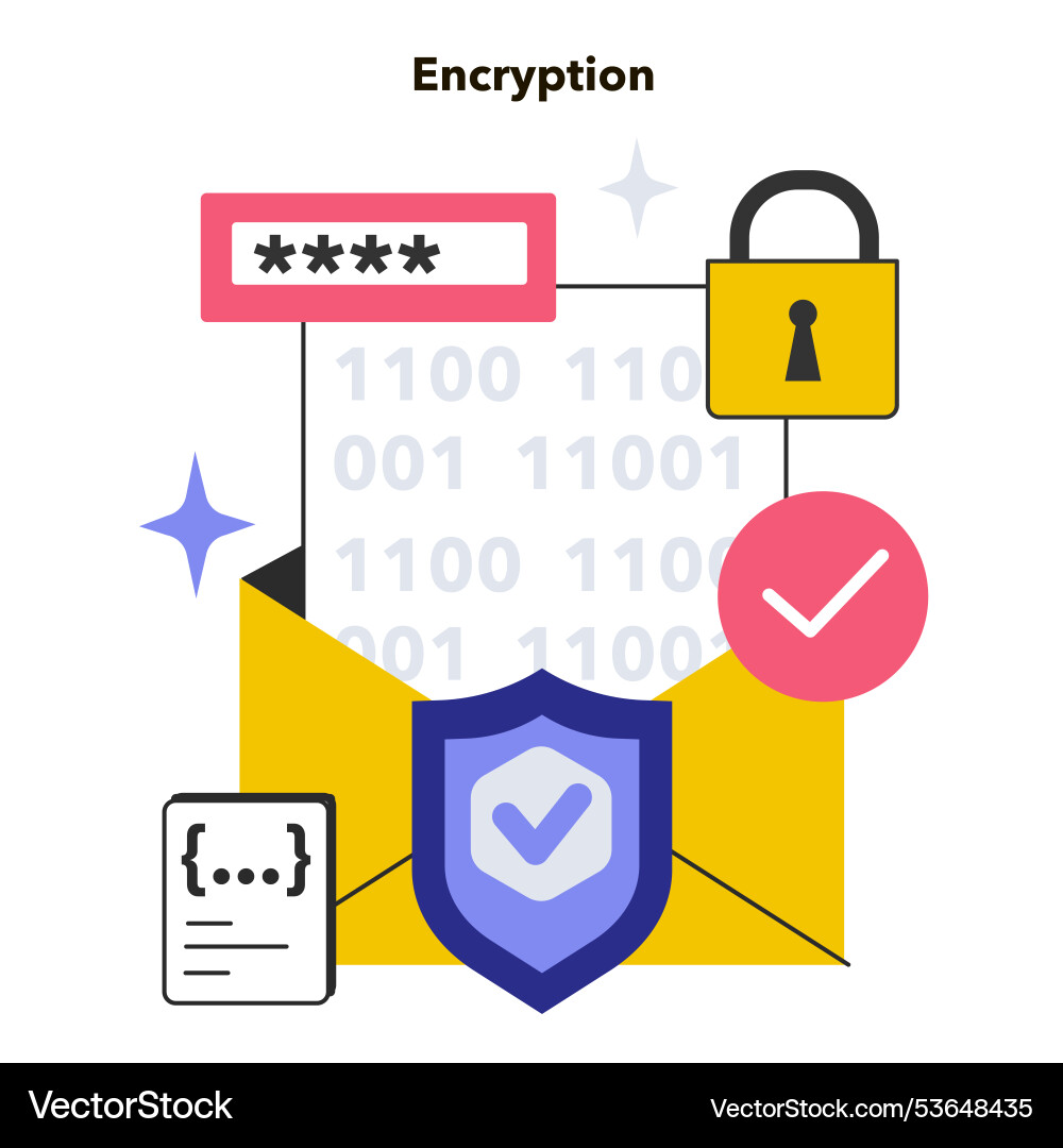 Encryption data protection technology scrambling Vector Image